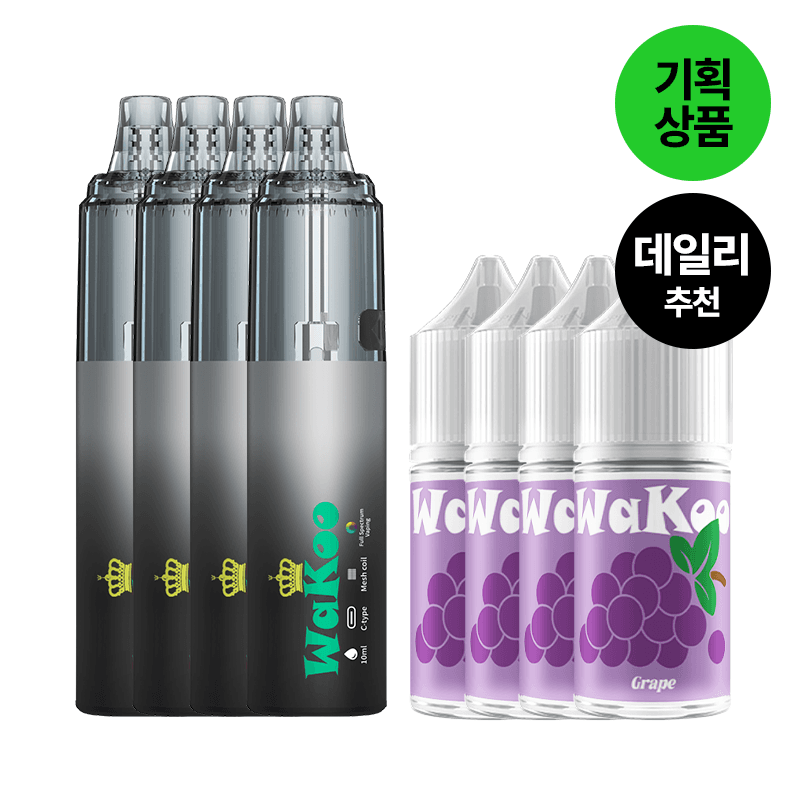 와쿠 일회용 리필형 디바이스 40,000 PUFF + 액상 콰트로 패키지